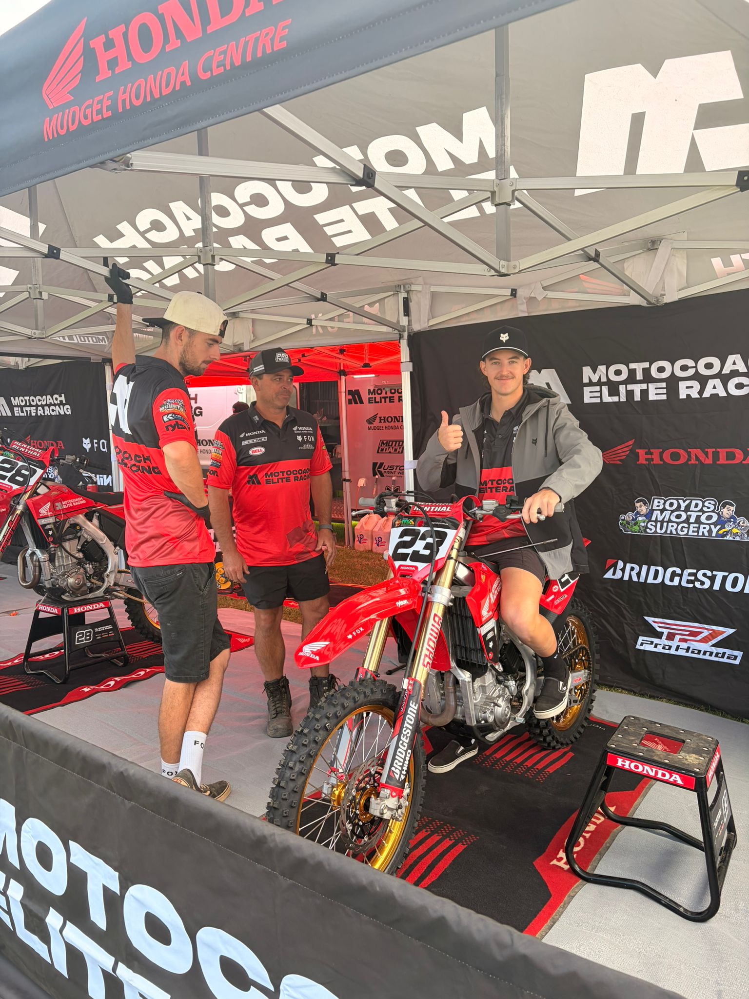 Moto Coach athlete working on body position during drills